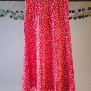 LOFT vibrant Pink/Red floral skirt